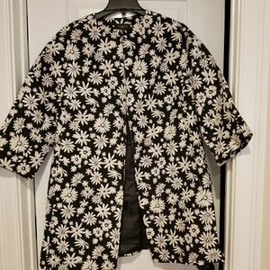 Talbots women black/white daisy topper blazer